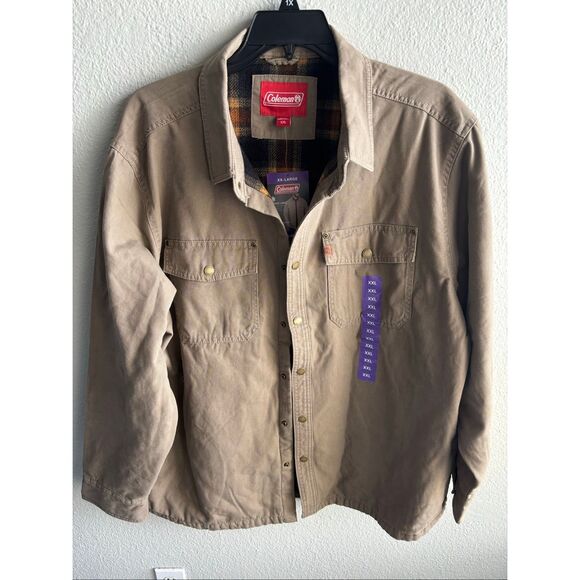 ❤️Coleman Fleece Lined Canvas Shirt Jacket XXL - Picture 1 of 7